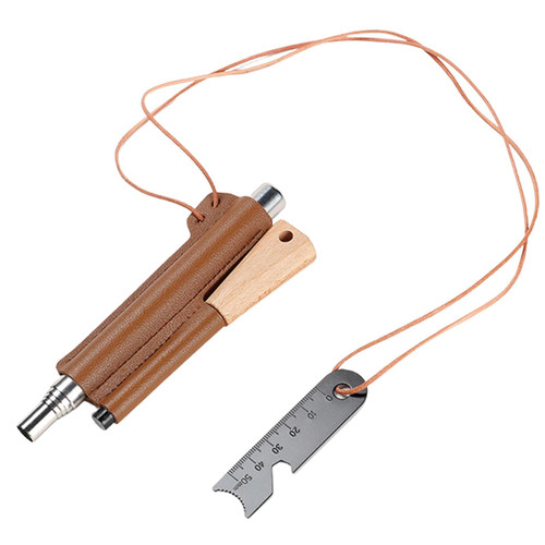 Fire Flint, Ferrocerium Drilled Flint Fire Starter, Ferrocerium Rod Survival Kit, Paracord Lanyard Handle and Striker, Emerg-ency Camping Tool