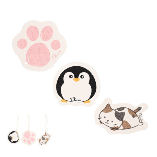 HOMSFOU 3pcs Cartoon Wood Pulp Sponge Dish Scrubber Sponge Kitchen Scrubber Brush Sponge Cleaning Brush Sponges for Cleaning Dishware Grout Sponge Dish Clean Sponge Wood Pulp Cotton Soft