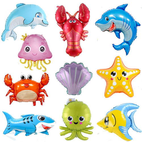 10pcs Fish Balloons for Under the Sea Decorations,Large Ocean Animals Balloons Shark Dolphin Hippocampus Crab Scallops Foil Balloons for Children,Under The Sea Balloons 10pcs Fish Balloons for Under the Sea Decorations,Large Ocean Animals Balloons Shark Dolphin Hippocampus Crab Scallops Foil Balloons for Children,Under The Sea Balloons