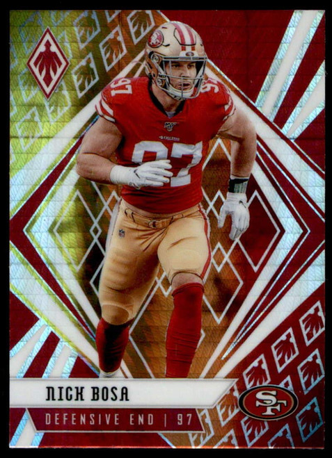 2020 Panini Phoenix Fire Burst #85 Nick Bosa San Francisco 49ers (Silver Prizm Refractor) NFL Football Card NM-MT 2020 Panini Phoenix Fire Burst #85 Nick Bosa San Francisco 49ers (Silver Prizm Refractor) NFL Football Card NM-MT