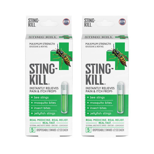 Sting-Kill external anesthetic disposable swabs with Benzocaine - 5 ea, 2 Pack