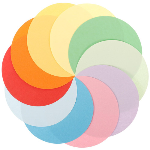 HOODANCOS Round Cutouts Paper: 100 Sheets Kids Circles Round Cut Outs Circles Shape Origami Paper for Diy Projects Craft Back to School Classroom Bulletin Board Decor