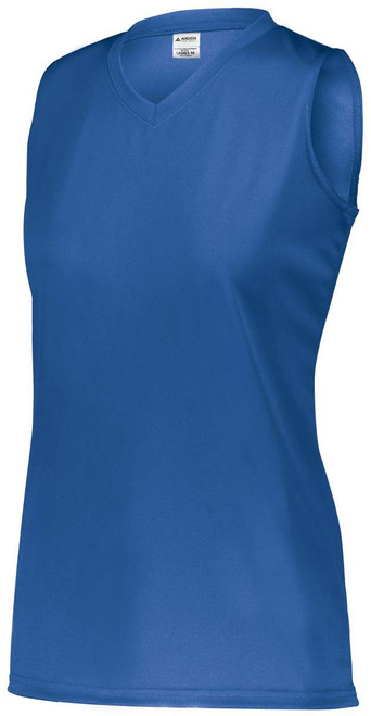Augusta Sportswear Girls Sleeveless Wicking Attain Jersey, Royal, M
