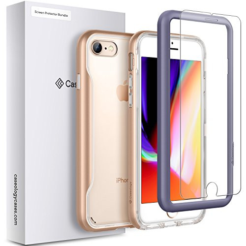Caseology Apex Clear for iPhone 8 / iPhone 7 Case with Screen Protector (2017) - Gold