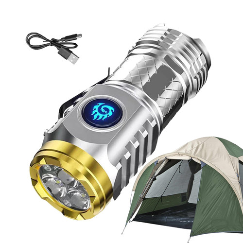 Doefo Three-Eyed Monster Mini Flashlight, Rechargeable Small LED Flashlights High Lumens, 5 Lighting Modes Powerful LED Flashlight High Lumens | Tiny Handheld Flashlight for Hiking Must-Haves