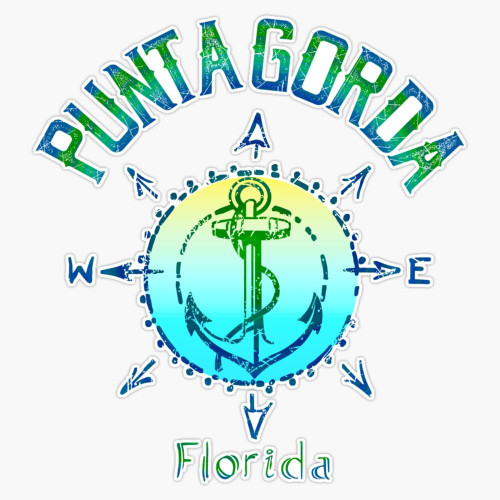 Punta Gorda Florida Nautical Compass Rose Wind Rose Sailing Sailboat Anchor Souvenir Bumper Sticker Vinyl Decal 5" Punta Gorda Florida Nautical Compass Rose Wind Rose Sailing Sailboat Anchor Souvenir Bumper Sticker Vinyl Decal 5"