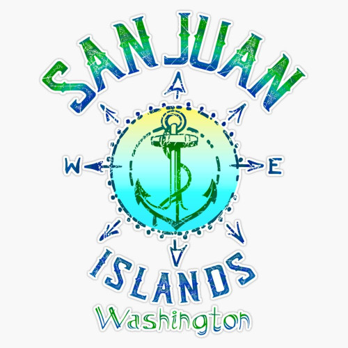 San Juan Islands Washington Wa Nautical Compass Rose Wind Rose Sailing Sailboat Anchor Souvenir Bumper Sticker Vinyl Decal 5" San Juan Islands Washington Wa Nautical Compass Rose Wind Rose Sailing Sailboat Anchor Souvenir Bumper Sticker Vinyl Decal 5"