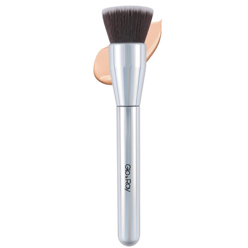Foundation Brush for Liquid Makeup GLO&RAY Flat Top Kabuki Brush Premium Makeup Face Brush For Liquid, Cream, Powder - Blending, Buffing, Stippling Brush - Pro Quality Synthetic Dense Bristles
