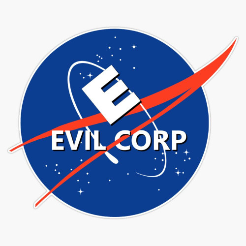 Mr. Robot - Evil Corp + Nasa Logo Bumper Sticker Vinyl Decal 5"