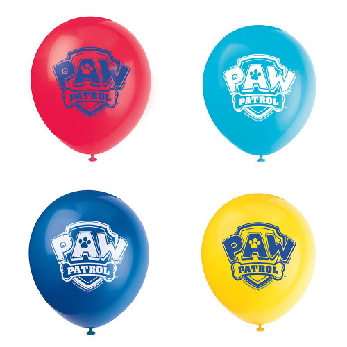 Paw Patrol Latex Balloons - 12" (Pack of 8) - Vibrant & Fun Assorted Colors Balloons, Perfect for Kids Parties & Celebrations