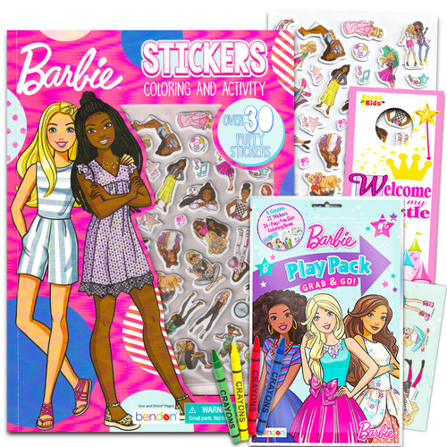 Barbie Coloring Books for Kids Ages 4-8 - Bundle with Barbie Activity Book with Puffy Stickers Plus Barbie Play Pack, More | Barbie Activity Set for Girls