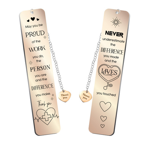 VIOZOFA Nurse Gifts for Women - Nurses Week Gifts - Gifts for Nurses, Nurse Appreciation Gifts - Nursing Gifts - Nursing Graduation Gifts - RN Gifts for Nurses Women - Nurse Bookmark Stainless Steel
