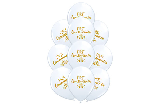 Set of 10 First Communion 11" Religious Latex Balloons