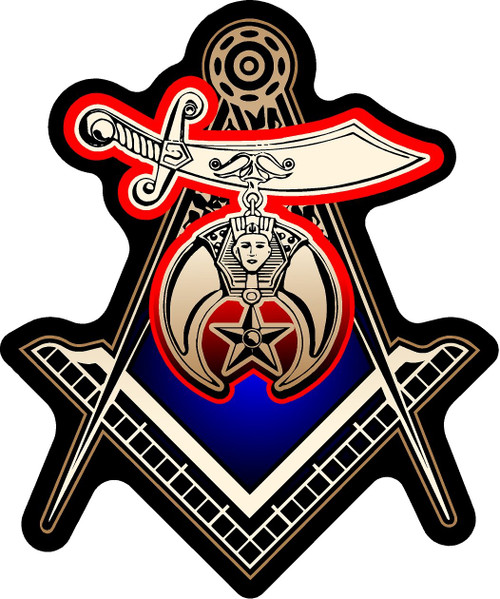ProSticker 117V (One) Masonic Series Shriner Fez Freemason Compass Decal Sticker (6")
