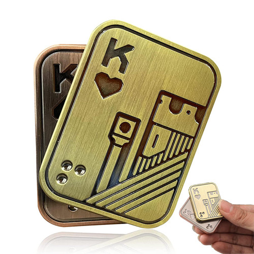 EDC Fidget Toys, Magnetic Metal Fidget Slider Poker Push Card Cool Haptic Coin Casual Adult's Hand Toys Relieve ADHD Anxiety Office Desk Stress Relief Toys for Men, Gifts for Boyfriend and Father
