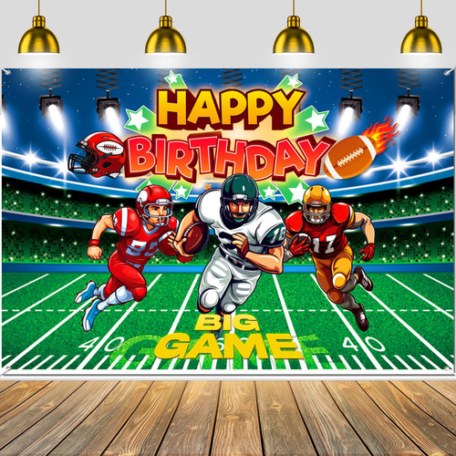 iPartycool Football Birthday Party Decorations, Football Birthday Banner Football Backdrop, Football Party Supplies, Superbowl Birthday Decorations, Football Decorations for Boys Birthday Party Favors