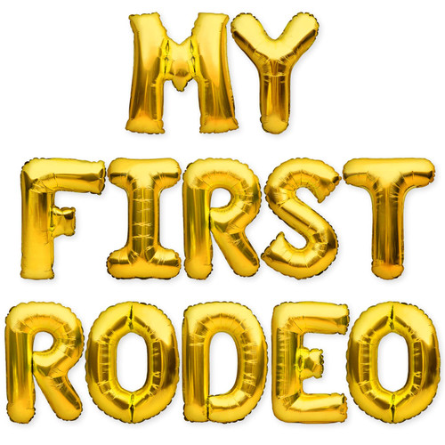 PartyForever MY FIRST RODEO Balloons Banner Gold Rodeo Themed 1st Birthday Party Decorations Sign PartyForever MY FIRST RODEO Balloons Banner Gold Rodeo Themed 1st Birthday Party Decorations Sign