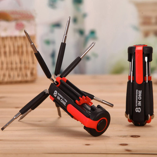 8-Hands Screwdrivers with Worklight and Flashlight, Portable Multi Tool Screwdriver Repair Tool, General Screwdriver Multitool for Home Kitchen Car #A