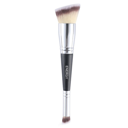 ENERGY Makeup Brushes Dual Ended Foundation Brush Concealer Brush Angled for Flawless Blending Contouring Concealing with Liquid Cream Powder Cosmetics Soft Vegan Face Brush