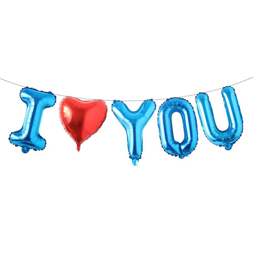 40 Inch Huge I Love You Balloons Love Balloons for Valentines Day Decor | Big Valentine Balloon, Happy Anniversary Balloons | Valentine Balloons for Valentines Party Decorations (I YOU Blue)