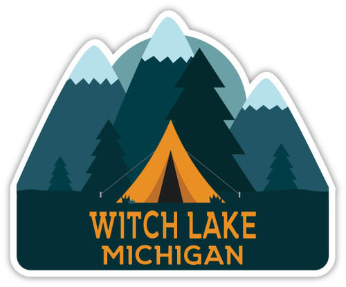 Witch Lake Michigan Souvenir 4 Inch Vinyl Decal Sticker Camping Tent Design Witch Lake Michigan Souvenir 4 Inch Vinyl Decal Sticker Camping Tent Design