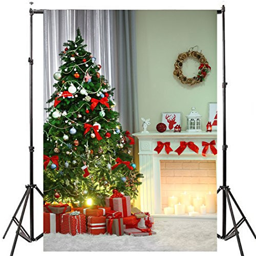 5X7ft Vinyl Photo Backdrops Christmas Trees Xmas Gift Photography Background Studio Props