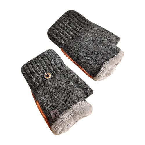 Women's Winter Warm Thick Knitted Fingerless Gloves Convertible Gloves with Mittens Cover for Women and Men