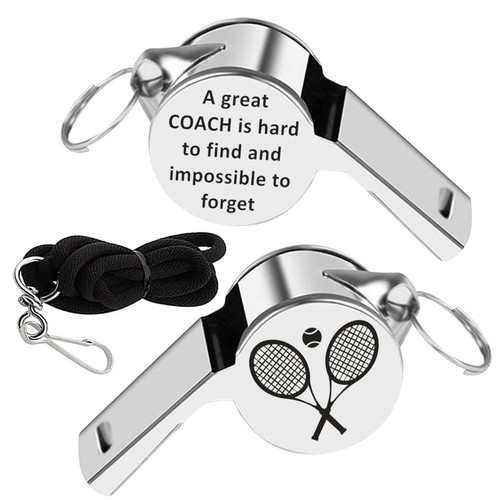 KEYCHIN Tennis Coach Whistle with lanyard A Great Coach is Hard to Find and Impossible to Forget Whistles Tennis Team Mom Gifts (Tennis Coach Whistle)