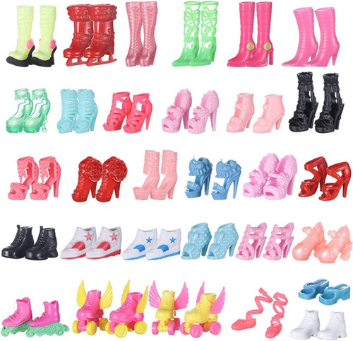 CheeseandU 30Pairs Shoes for Barbie Dolls Different Assorted Colors Fashionable Doll Shoes Replacement High Heel Shoes Doll Roller Skates Doll Boots Flat Shoes for for 12" Dolls CheeseandU 30Pairs Shoes for Barbie Dolls Different Assorted Colors Fashionable Doll Shoes Replacement High Heel Shoes Doll Roller Skates Doll Boots Flat Shoes for for 12" Dolls