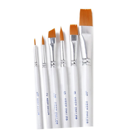 VILLCASE 6pcs Gouache Paint Brushes Nylon Paint Brush Watercolor Paint Brush Set Watercolor Brush Oil Paint Brush