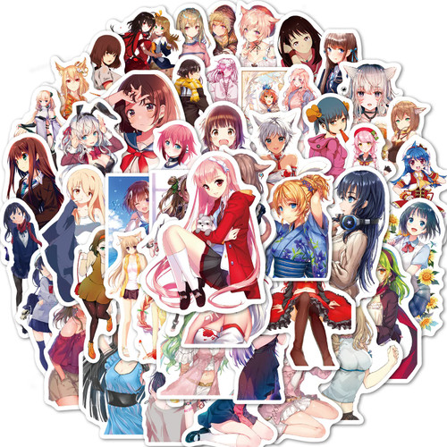 50Pcs Sexy Anime Girl Stickers for Water Bottles Vinyl Cute Cartoon Girl Stickers for Teens Adults Waterproof Kawaii Hot Girl Stickers Decals for Laptop Hydroflask Scrapbooking Journaling