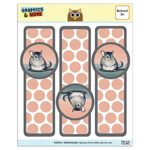 Cute Chinchilla Set of 3 Glossy Laminated Bookmarks