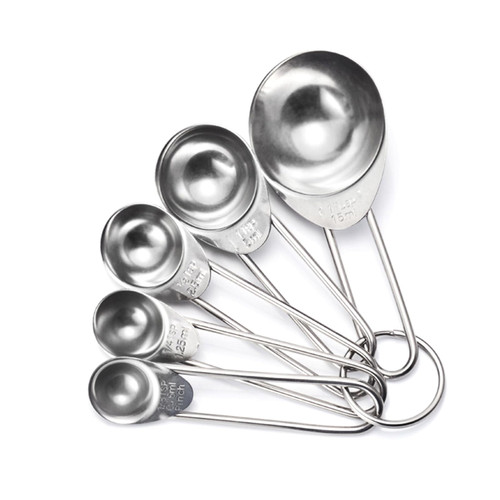 Measuring Spoon 5Pcs/Set Measuring Spoon -rust Solid Stainless Steel -rust Measuring Spoons for Kitchen Baking Scale Spoons Kitchen & Home