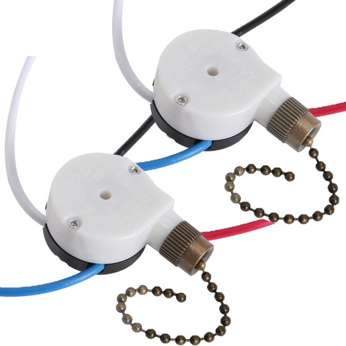 Ceiling Fan Switch ZE-208s E89885 3 Speed 4 Wire Fan Light Switch Replacement Part Speed Control Pull Chain Switch (Bronze) 2 PCS