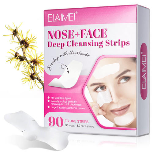 AGETITY T Zone Nose Pore Strips for Blackheads, 90 Pcs T-Zone Nose Blackhead Remover Strips, Blackhead Removal Deep Cleansing Nose Pore Strips for Women Men