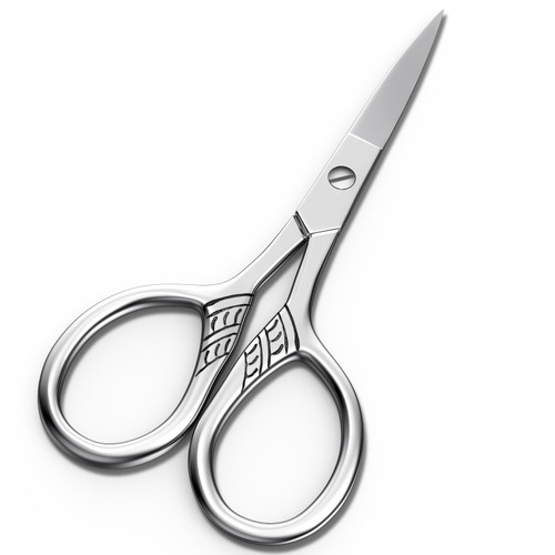 Professional Grooming Scissors, Small Scissors for Hair, Nose, Eyebrow Trimming, Facial, Mustache, Eyelashes. Precision Stainless Steel Scissors - Asontao