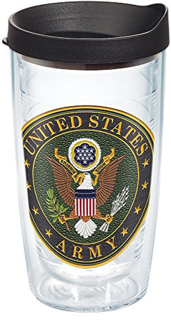 Tervis 1282392 Army Classic Seal Flex Tumbler with Emblem and Black Lid 16oz, Clear Tervis 1282392 Army Classic Seal Flex Tumbler with Emblem and Black Lid 16oz, Clear