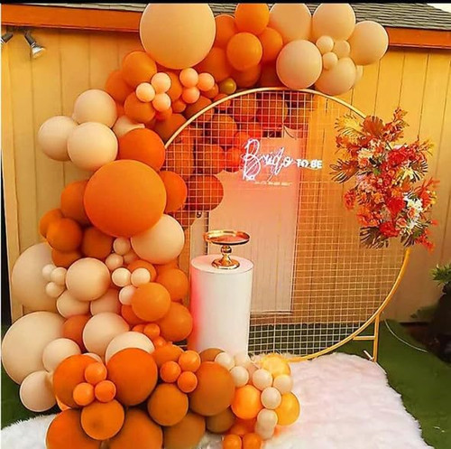 154pcs Balloon Garland Arch Kit, Double Layer Matte Orange Cream Peach Apricot Balloons Set, Suitable For Party Decoration, Baby Shower Decoration, Wedding 154pcs Balloon Garland Arch Kit, Double Layer Matte Orange Cream Peach Apricot Balloons Set, Suitable For Party Decoration, Baby Shower Decoration, Wedding