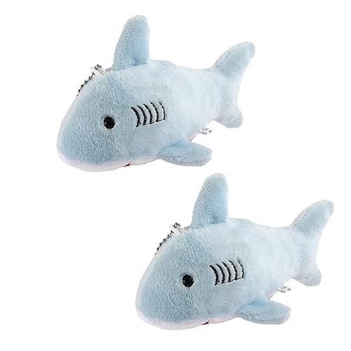 2Pcs Blue Shark Plush Keychain,Mini Stuffed Animal Soft Shark Plush Toys,Plush Shark Keychain Pendants Stuffed Animals Key Chains Stuffed Animals and Teddy Bears Plush Toys Automobile Accessories