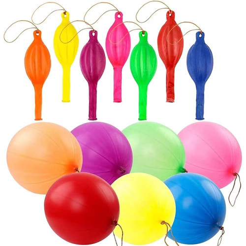 60Pcs Punch Balloons, Assorted Color Neon Punching Balloons, Heavy Duty Bounce Balloons Party Favors for Birthday Wedding, Fun Party Balloons for Kids