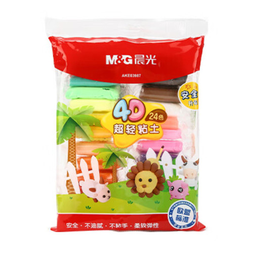M&G 24 Colors Modeling Clay Kit with 3 Sculpting Tools, Magic Foam Clay for Kids and Adults, DIY Molding Clay Gift for Boys and Girl