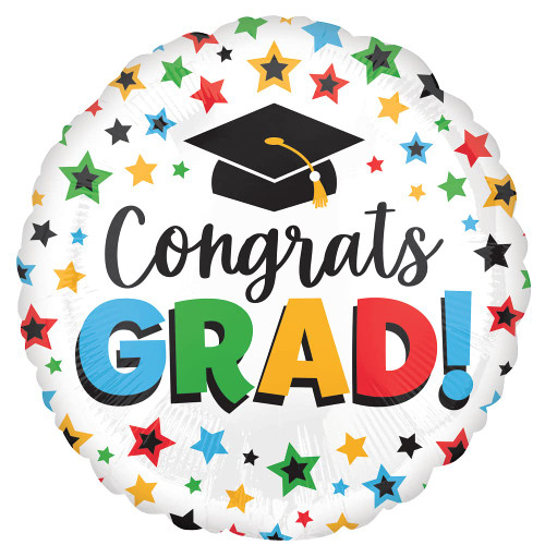 Anagram Multi-Colored Grad Mylar Party Foil Balloon, 18", Multicolor Anagram Multi-Colored Grad Mylar Party Foil Balloon, 18", Multicolor