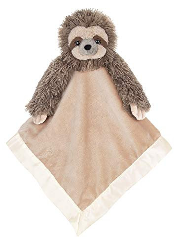 Bearington Baby Speedy Snuggler, Sloth Plush Stuffed Animal Security Blanket, Lovey 15"