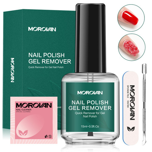 Morovan Gel Nail Polish Remover: 15ml Gel Polish Remover for Nails Quick & Easy Gel Remover In 2-3 Minutes Gel Nail Remover Protect Your Nails