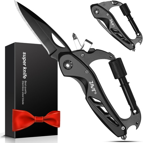 Gifts for Men Him Boyfriend Husband Dad, Multitool Carabiner with Pocket Knife Men Valentines Day Gift, Mens Gifts for Christmas, Dad Gifts from Daughter Son, Men Birthday Gift, Tools Gadgets for Men