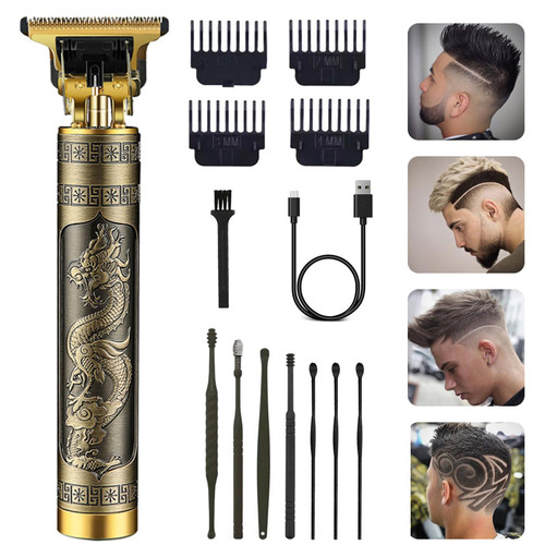Hair Trimmer for Men, Cordless Hair Clippers Beard Trimmer Shaver T Blade Hair Trimmer, Zero Gapped Hair Clippers Cutting Grooming Kit with Guide Combs Ear Spoon Tool Set(Dragon) Hair Trimmer for Men, Cordless Hair Clippers Beard Trimmer Shaver T Blade Hair Trimmer, Zero Gapped Hair Clippers Cutting Grooming Kit with Guide Combs Ear Spoon Tool Set(Dragon)