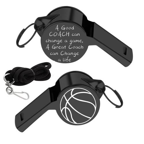 KEYCHIN Basketball Coach Whistles A Good Coach Can Change A Game A Great Coach Can Change A Life Whistles with Lanyard Thank You Gift for Basketball Coach Referees (Black) KEYCHIN Basketball Coach Whistles A Good Coach Can Change A Game A Great Coach Can Change A Life Whistles with Lanyard Thank You Gift for Basketball Coach Referees (Black)