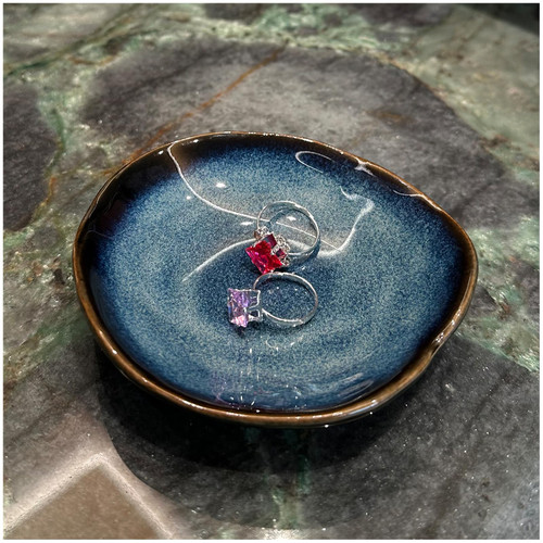 Tvvtuww Jewelry Dish Tray, Ring Dish Trinket Dish Decorative Plate Small Jewelry Holder Rest Christmas Gifts for Friends Sisters Daughter Mother Women