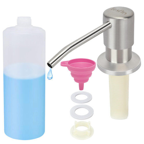 Stainless Steel Soap Dispenser for Kitchen Sink Brushed Nickel Built in Soap Dispenser Pump Dish Liquid Countertop Soap Dispenser with Bottle Stainless Steel Soap Dispenser for Kitchen Sink Brushed Nickel Built in Soap Dispenser Pump Dish Liquid Countertop Soap Dispenser with Bottle