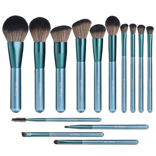 14 Pcs Makeup Brushes, Makeup Brush Set, Starry Blue, Premium Synthetic Professional Makeup Brushes Foundation Powder Blending Concealer Eye shadows Blush Makeup Brush Kit